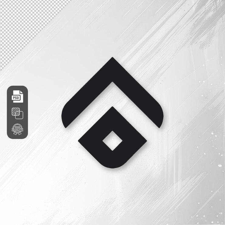 PSD desenho de logotipo abstrato de flecha e quadrado