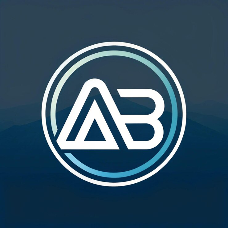 PSD desenho de logotipo da letra ab luxury