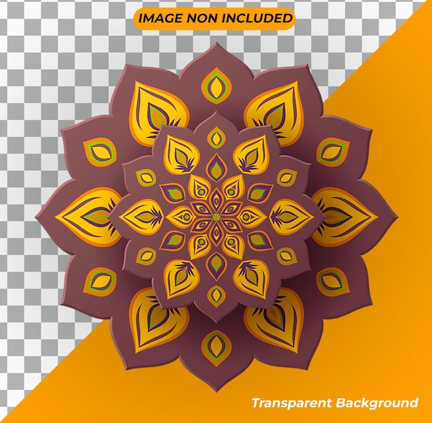 Desenho de mandala de luxo com fundo transparente