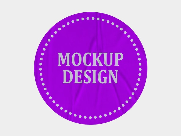Desenho de maquete de adesivo roxo