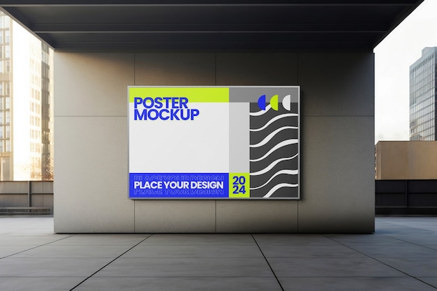 Desenho de maquete de bandeira da parede da cidade