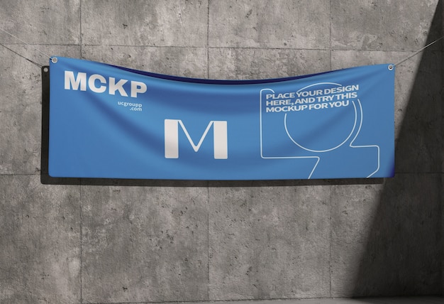 Desenho de maquete de banner têxtil