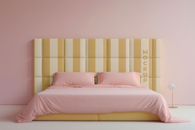 PSD desenho de maquete de cabeceira de cama grande