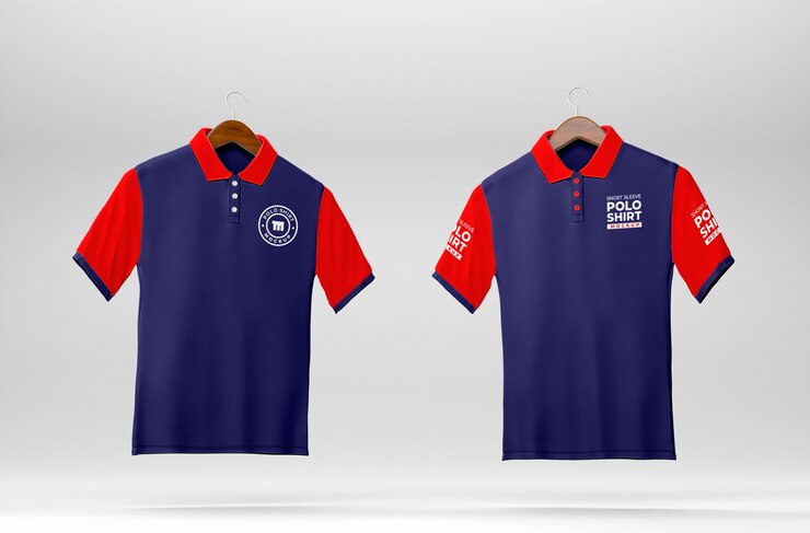 PSD desenho de maquete de camisa de polo