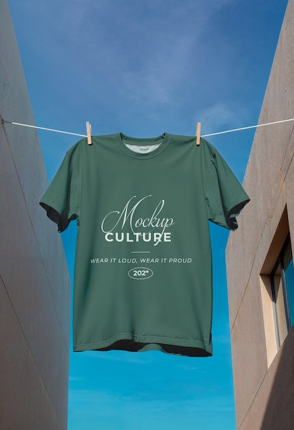 Desenho de maquete de camiseta urbana