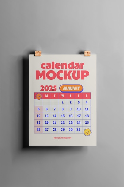 Desenho de maquete de cartaz de calendário