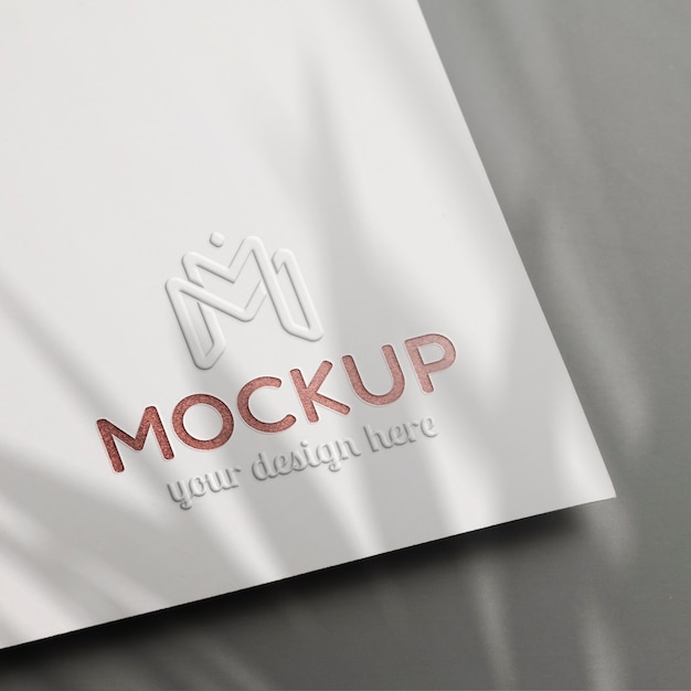 Desenho de maquete de logotipo de efeito em close-up