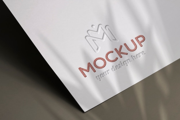 Desenho de maquete de logotipo de efeito em close-up