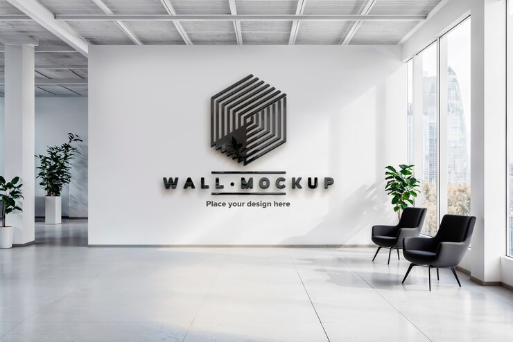 PSD desenho de maquete de logotipo de escritório