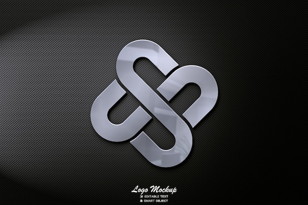 Desenho de maquete de logotipo metálico