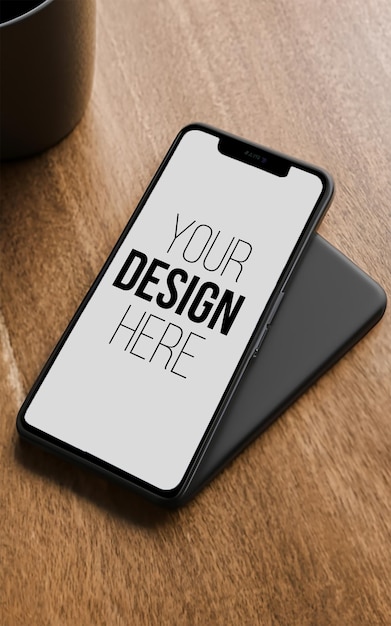 Desenho de maquete de smartphone em tela cheia