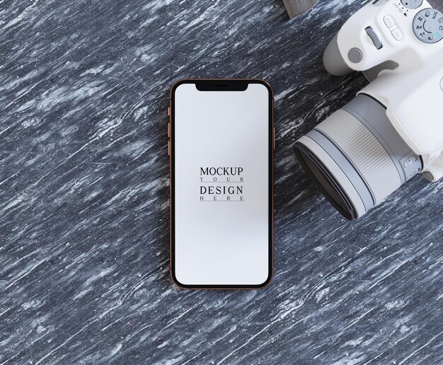 Desenho de maquete de smartphone em tela cheia