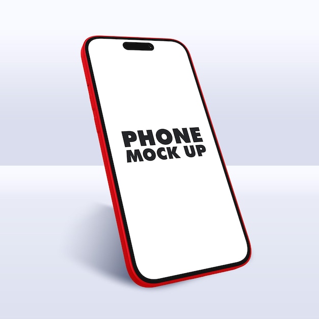 Desenho de maquete de telefone móvel vermelho