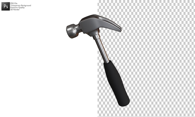 Desenho de martelo 3D isolado no branco