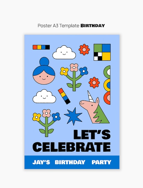 Desenho de modelo de aniversário de menino
