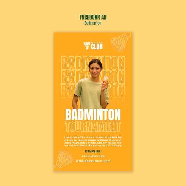 PSD desenho de modelo de badminton