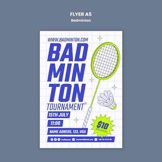 Desenho de modelo de badminton