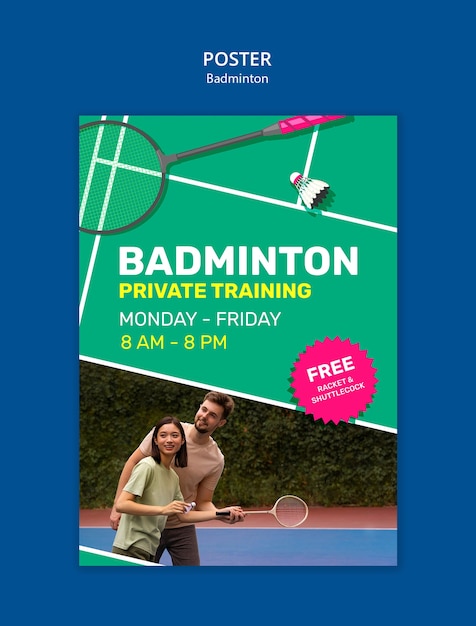 PSD desenho de modelo de badminton