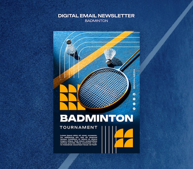 PSD desenho de modelo de badminton