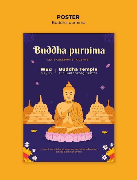 Desenho de modelo de Buda Purnima