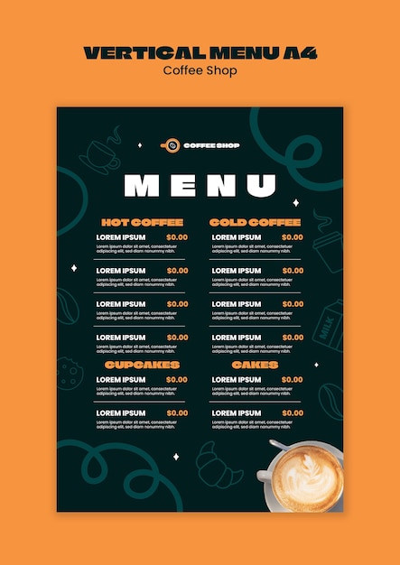 Desenho de modelo de cafeteria