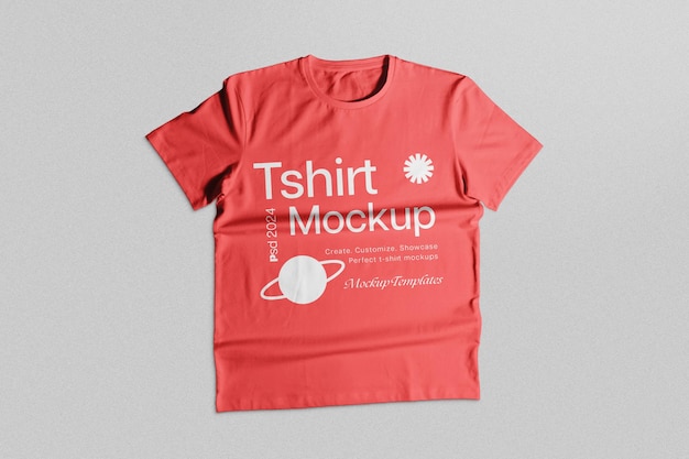 Desenho de modelo de camiseta vermelha ondulada PSD