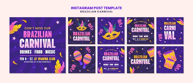 PSD desenho de modelo de carnaval brasileiro