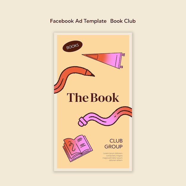 Desenho de modelo de clube de livros