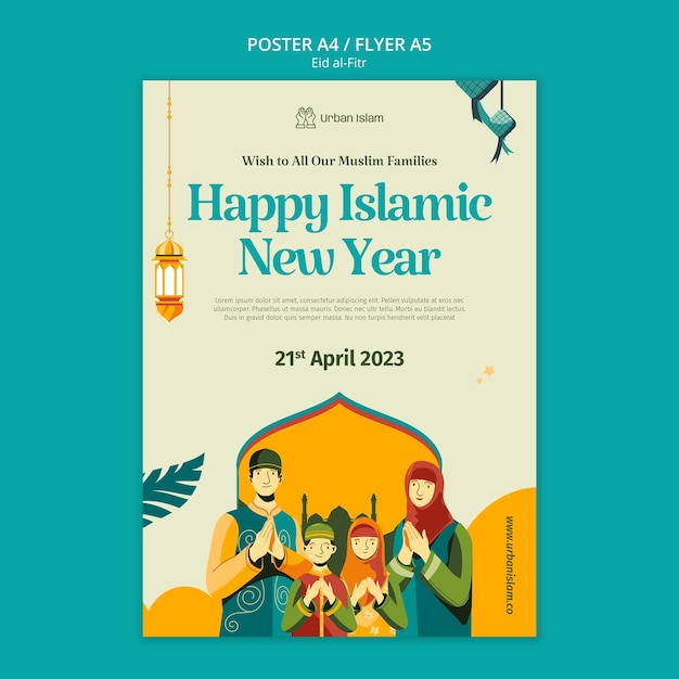Desenho de modelo de Eid al fitr