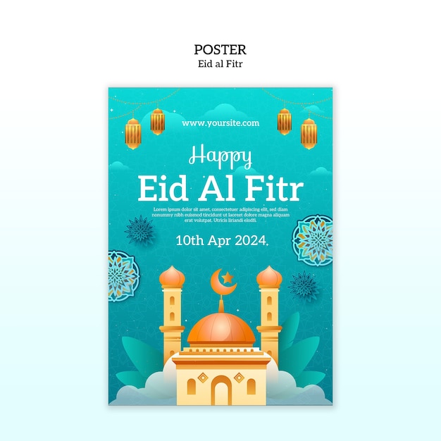 PSD desenho de modelo de eid al fitr