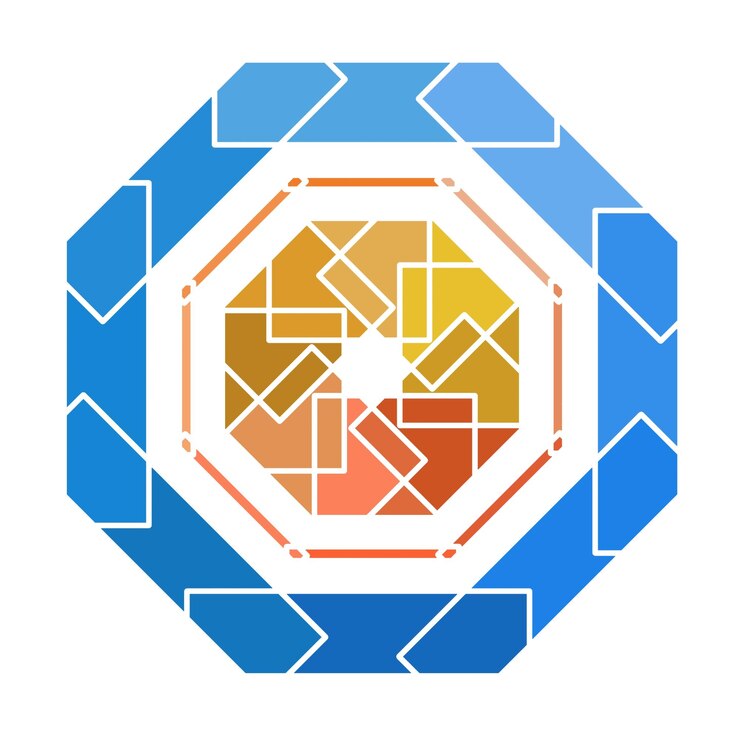 PSD desenho de modelo de elemento hexágono de mandala de ouro azul