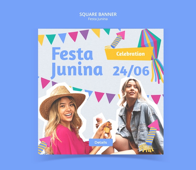 Desenho de modelo de Festa Junina
