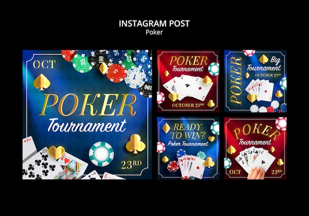 Desenho de modelo de instagram de pôquer