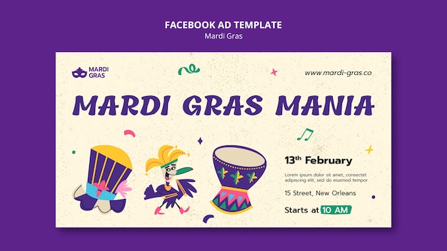 Desenho de modelo de Mardi Gras