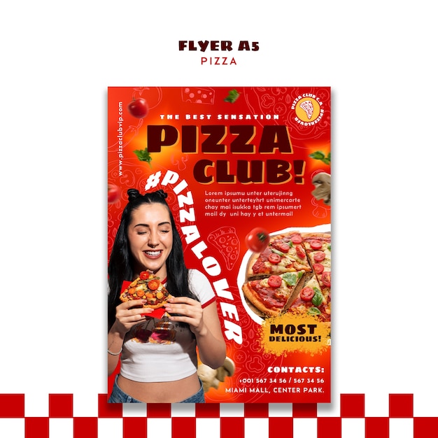 Desenho de modelo de pizza
