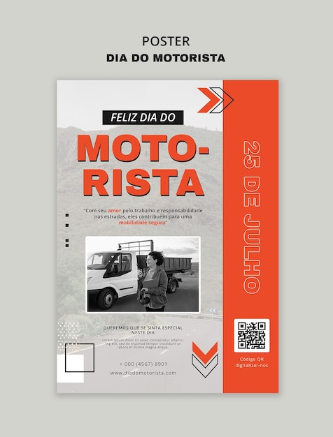 PSD desenho de modelo dia do motorista