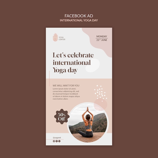 Desenho de modelo do Dia Internacional do Yoga
