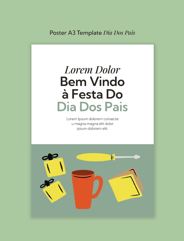 PSD desenho de modelo para o dia do pai