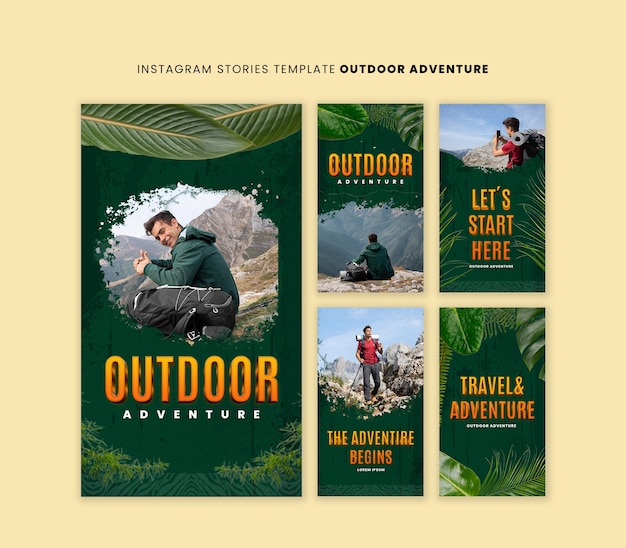 Desenho de modelos de Instagram de aventura ao ar livre