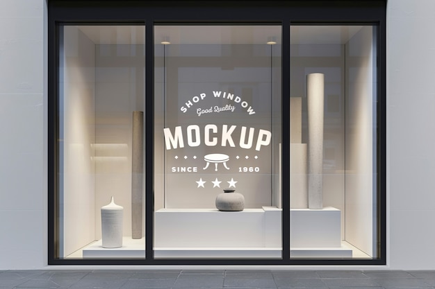 PSD desenho de mokcup de vitrine