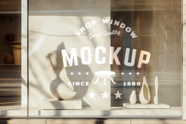 PSD desenho de mokcup de vitrine