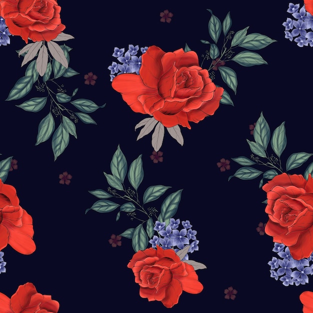 PSD desenho de padrão floral sem costura