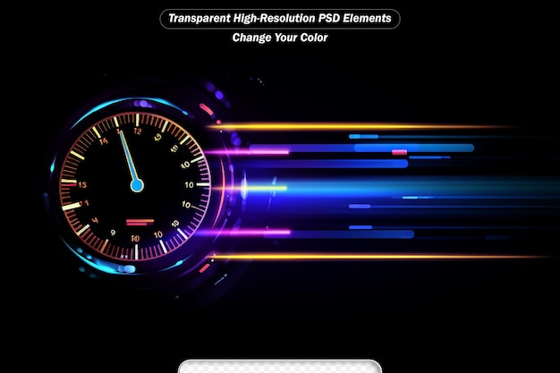 PSD desenho de painel de controle de velocidade de automóvel tecnologia abstrata de medidor de velocidade