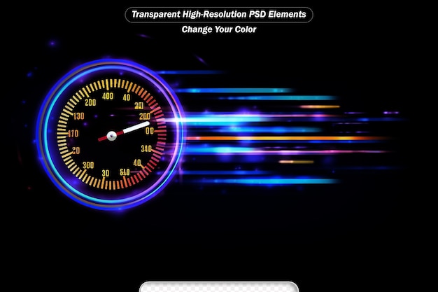 PSD desenho de painel de controle de velocidade de automóvel tecnologia abstrata de medidor de velocidade