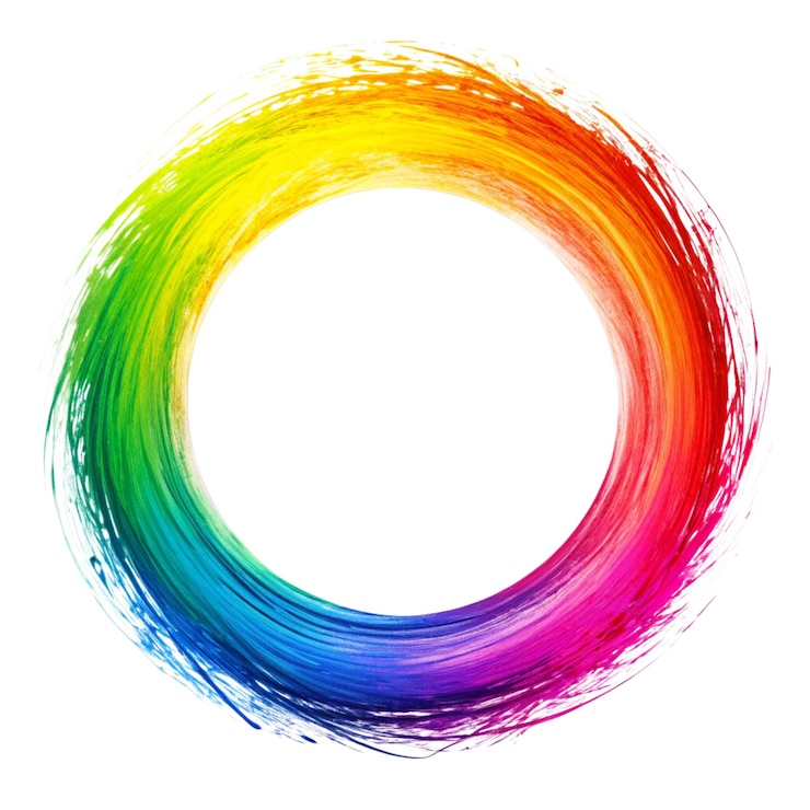 PSD desenho de pincel de círculo colorido isolado em png branco ou transparente
