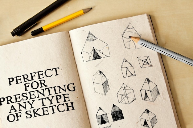 PSD desenho de sketch pad mock-ups