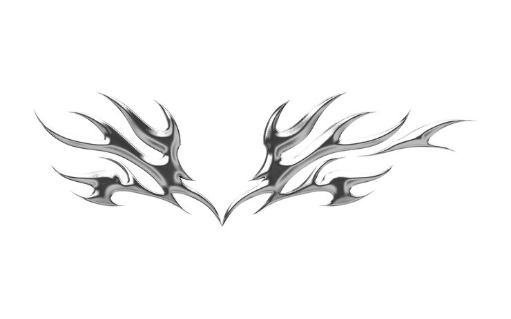 PSD desenho de tatuagem de asa tribal abstrato