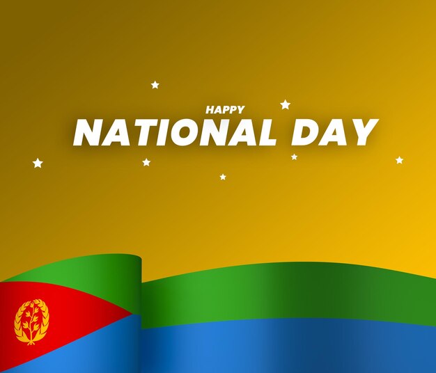 PSD desenho do elemento da bandeira da eritreia dia da independência nacional bandeira fita psd
