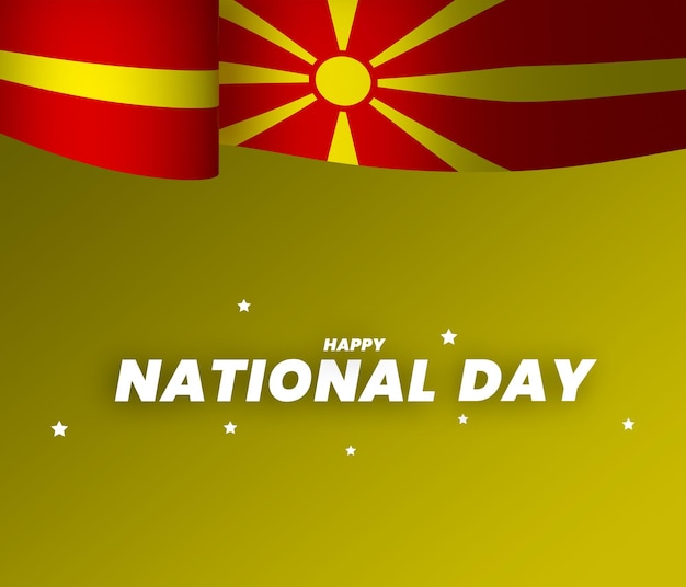 PSD desenho do elemento da bandeira da macedônia do norte dia da independência nacional bandeira fita psd