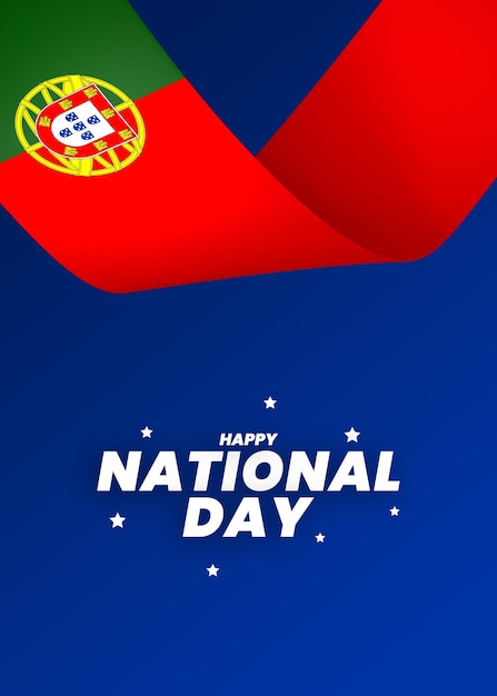 Desenho do elemento da bandeira de portugal dia da independência nacional bandeira fita psd